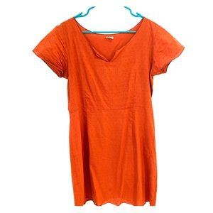 Kara Line shift dress in rust